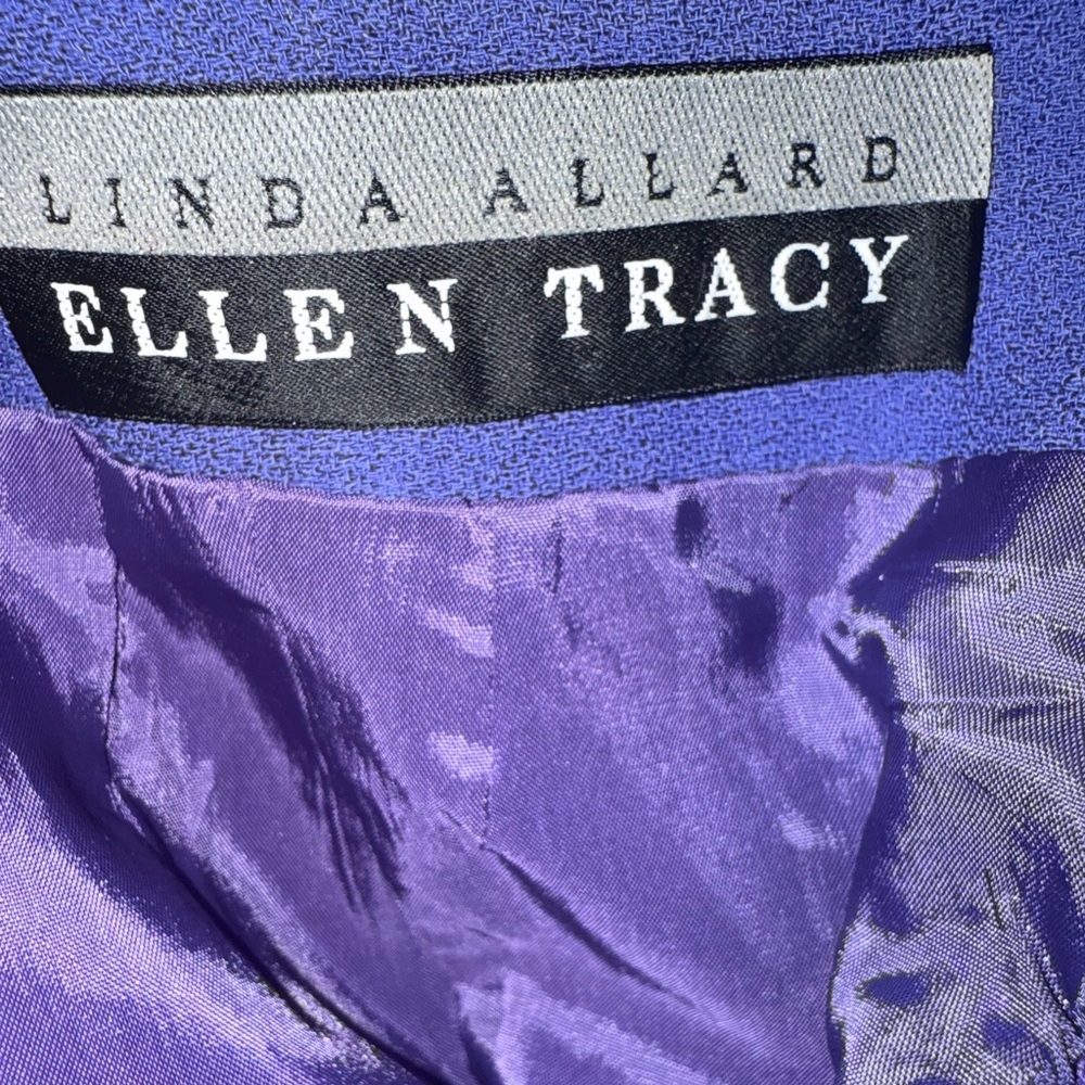Linda Allard Ellen Tracy. Purple Crepe Wool Pencil Skirt. Size 10. - Picture 8 of 11
